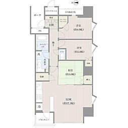ワールドシティタワーズアクアタワーA1棟 3LDKの間取図画像