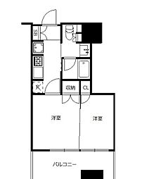 大崎ガーデンレジデンス 1DKの間取図画像