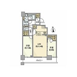 クレストタワー品川シーサイド 2LDKの間取図画像