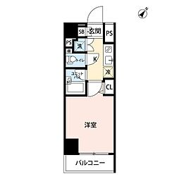 スカイコート北品川 1Kの間取図画像