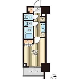 クロスレジデンス蒲田2 1Kの間取図画像