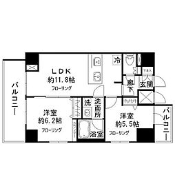 ジーベック蒲田ステーションエグゼ 2LDKの間取図画像
