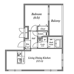 LEGALAND都立大学II 4階1LDKの間取り