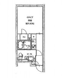 B．G．グラン鵜の木 2階1Kの間取り