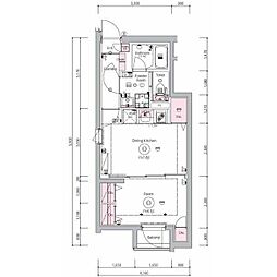 SYNEX　NISHI−OI 1階1DKの間取り