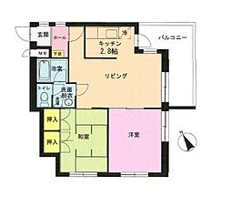 グランドハーミテージ 2階2LDKの間取り