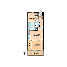 グローリア初穂久が原 2DKの間取図画像
