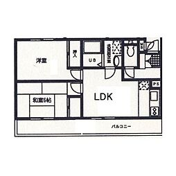 メゾンクレール 2LDKの間取図画像