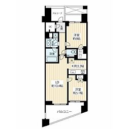 ザ目黒四季レジデンス 2LDKの間取図画像