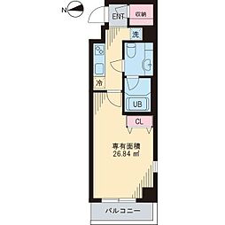 プレミール中延 1Kの間取図画像