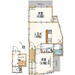 メゾンコーワ上池台 2LDKの間取図画像