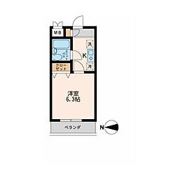 品川中延ステーションレジデンス 1Kの間取図画像