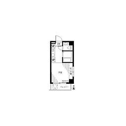 ビオスヴィラ都立大学 ワンルームの間取図画像