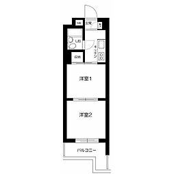 コートハウス中延 2Kの間取図画像