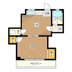 サファイア 1DKの間取図画像