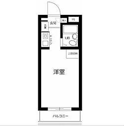 スカイコート都立大学 3階ワンルームの間取り
