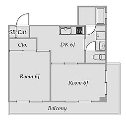 メゾンド久が原 2階2DKの間取り