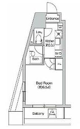 プライムアーバン大崎 6階1Kの間取り