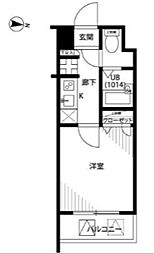 プレール・ドゥーク馬込駅前 4階1Kの間取り