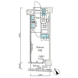 ソラニテ馬込 2階1Kの間取り