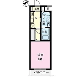 TFレジデンス鵜の木 3階1Kの間取り