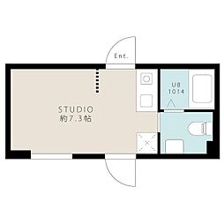 PROTO大岡山II 地下1階ワンルームの間取り