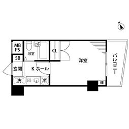 カテリーナ馬込 1Kの間取図画像