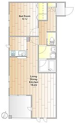 ジュネ碑文谷 1LDKの間取図画像