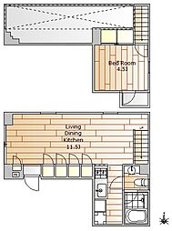 シャモッツ・ウイラ 1LDKの間取図画像