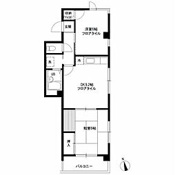 渡辺マンション 2DKの間取図画像