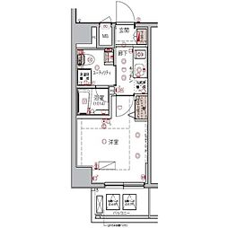 ハーモニーレジデンス大森ウエスト 1Kの間取図画像