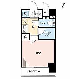 メインステージ鵜の木駅前 1Kの間取図画像