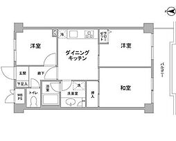ヴェラハイツ目黒ガーデン 3DKの間取図画像