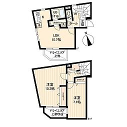 LiveFlat戸越 1階2LDKの間取り