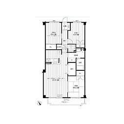 フラット日吉コートA 3LDKの間取図画像
