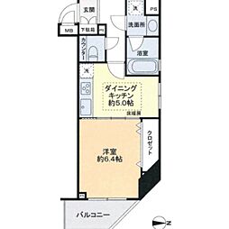 ドメイン広尾 1DKの間取図画像
