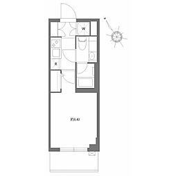 PREMIUMCUBE大崎 1Kの間取図画像
