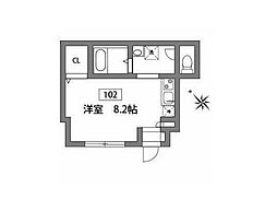CBテラス久が原 1階ワンルームの間取り