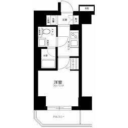 ハーモニーレジデンス品川WEST 1Kの間取図画像