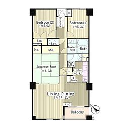 田園調布南マンション 3LDKの間取図画像