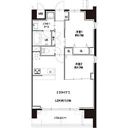 GRANDFARO元住吉 2LDKの間取図画像