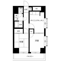 パークレジデンス大森 2DKの間取図画像