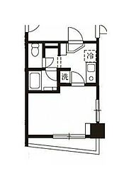 CrestCoat西六郷 1Kの間取図画像