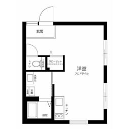 ARK経堂 1階ワンルームの間取り