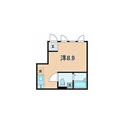 Kewel用賀I 1階ワンルームの間取り