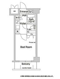 BPRレジデンス豪徳寺 5階1Kの間取り