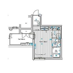 ベルグレードSY 5階ワンルームの間取り