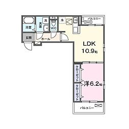 メゾン アイティ クイーン 1LDKの間取図画像