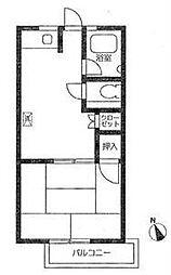 メゾン青葉 1DKの間取図画像