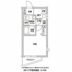 グランデュオ北沢 1Kの間取図画像